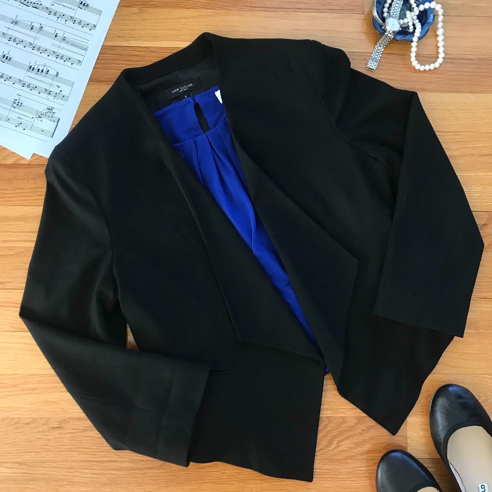 Ann Taylor | Open Front, Professional Black Blazer